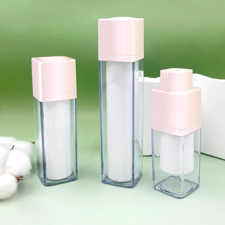 15 ml 30 ml 50 ml hidden spin press head square essence bottle emulsion airless bottle