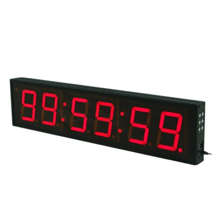 Tuoxing 4 inch 6 digit digital wall red led countdown timer with top ...