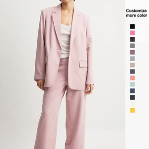 Factory Custom Fall Winter Women's Office Wear Formal Single Button V-Neck Long-Sleeved Suit Elegant Blazers