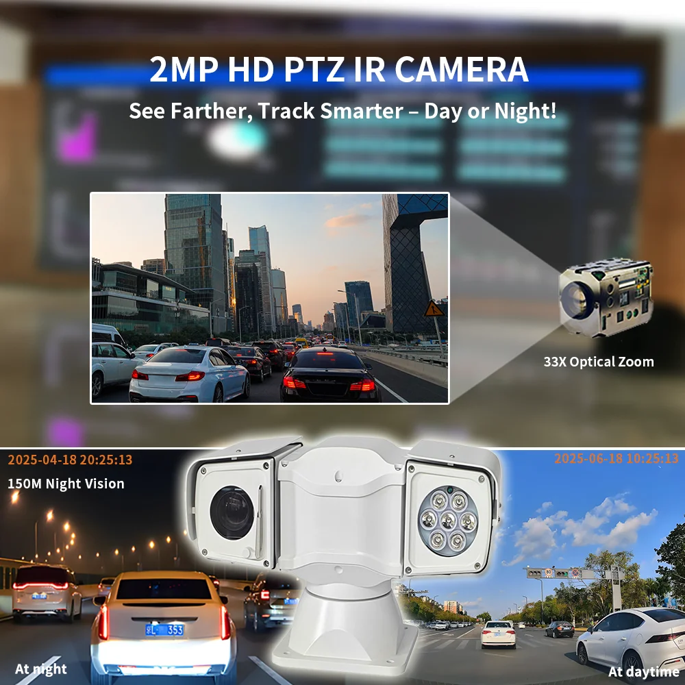 product all terrain ptz camera 150m night vision 360 rotation  defrost ip66 rs485 for construction vehicles  cargo ships-11