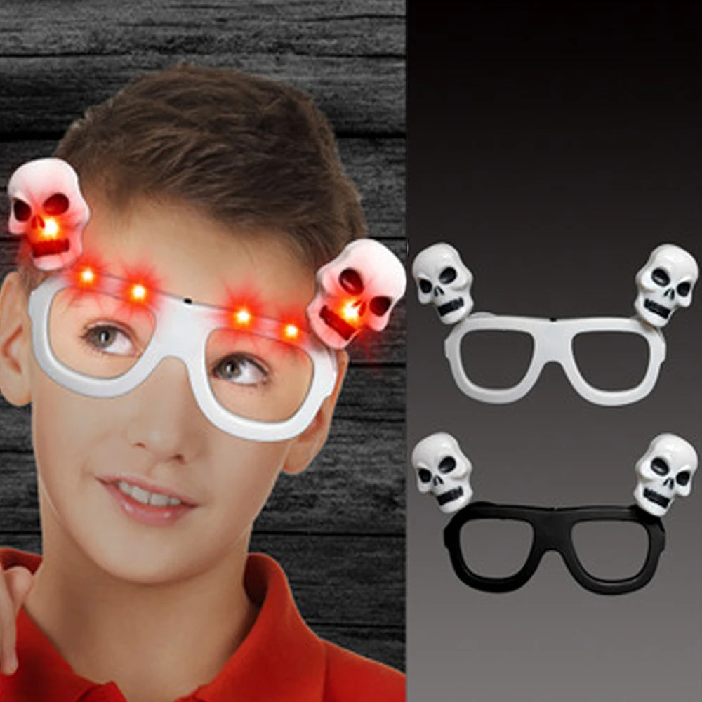 Сувениры для Хэллоуина, вечеринки, светодиодные очки с черепом