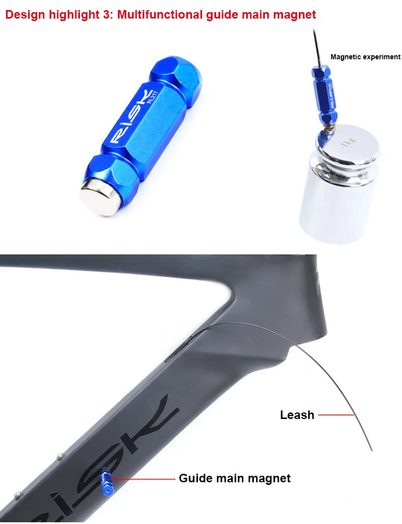 RIDERACE Bicycle Internal Cable Routing Tool for Bike Frame Shift Wire Shift Cable Hydraulic Wire Inner Cable Guide With Magnet
