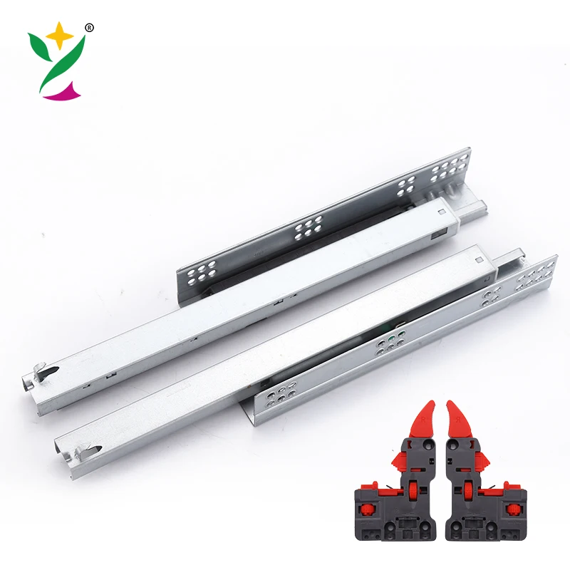 Usion Top 3 Fold Channel Push to Open Hidden Telescopic Rails Soft Close Undermount Concealed Drawer Slide