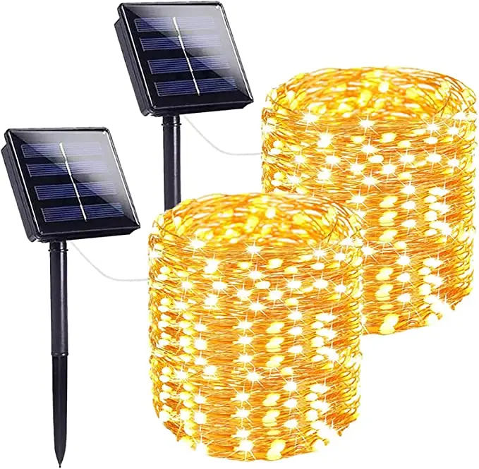 Solar String Lights Outdoor 72 FT 200 LED Super Bright Solar Lights Waterproof Copper Wire 8 Modes Fairy Lights