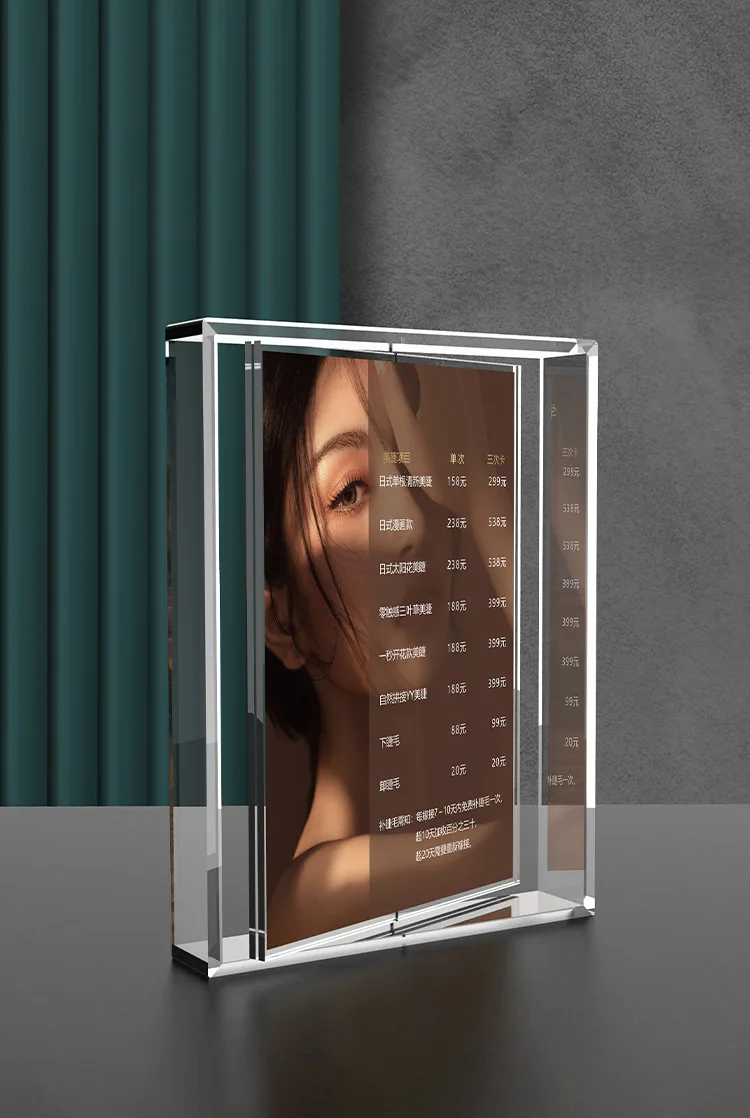 A4 A5 Rotate 360 Degree Acrylic Photo Frame Transparent Two Sided ...