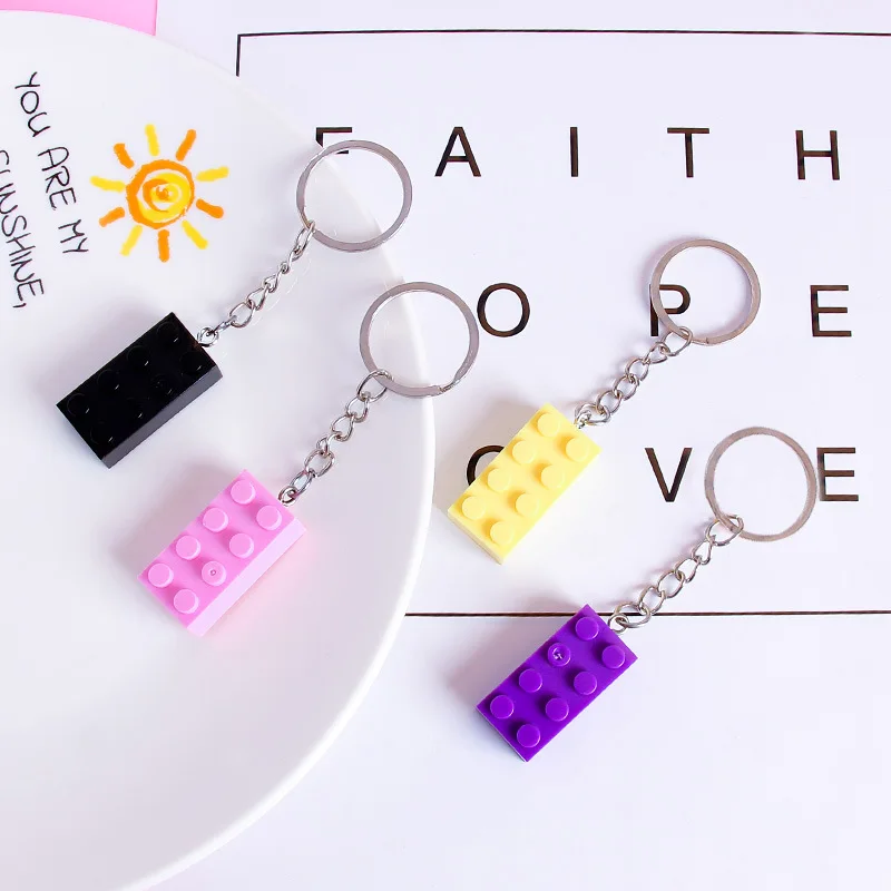 Cute Love Heart Brick Keychain Square Keychain For Couples Friendship