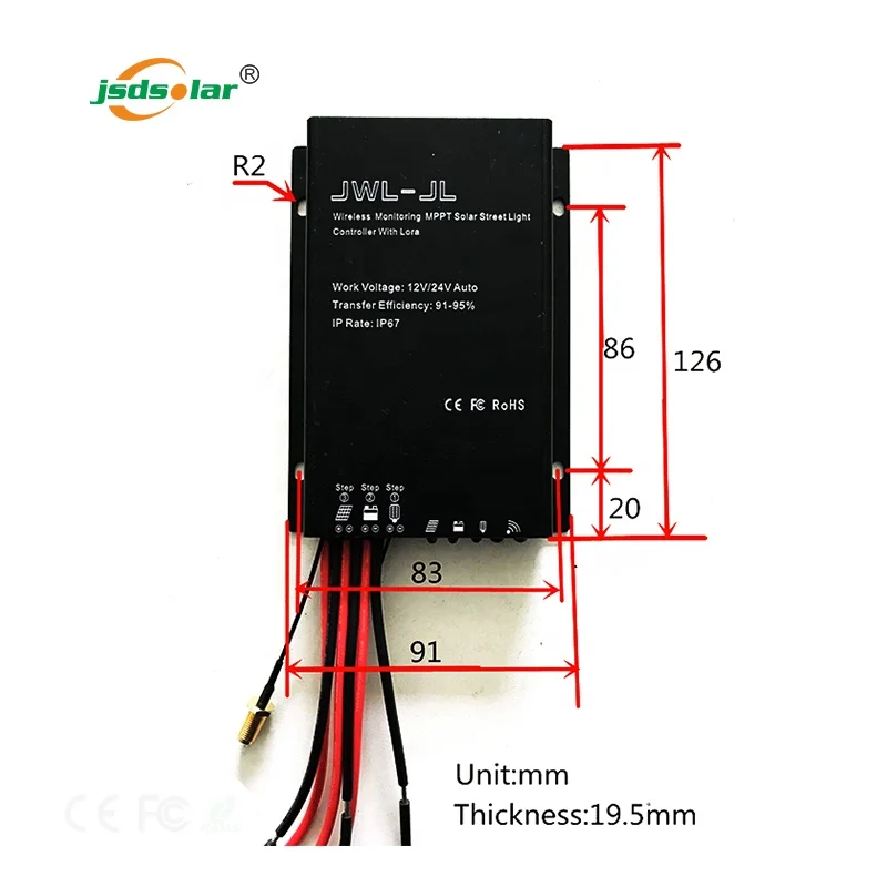 
 Контроллер солнечного уличного света Jinsdon водонепроницаемый 10А 15А 12В 24В беспроводной пульт дистанционного управления mppt контроллер солнечного заряда  