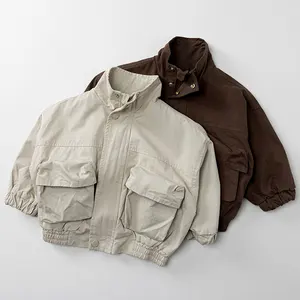 Customized  Autumn Children's Workwear Long-sleeved Cotton Loose Korean-style Children's Wear Boys and Girls Clothes for Kids