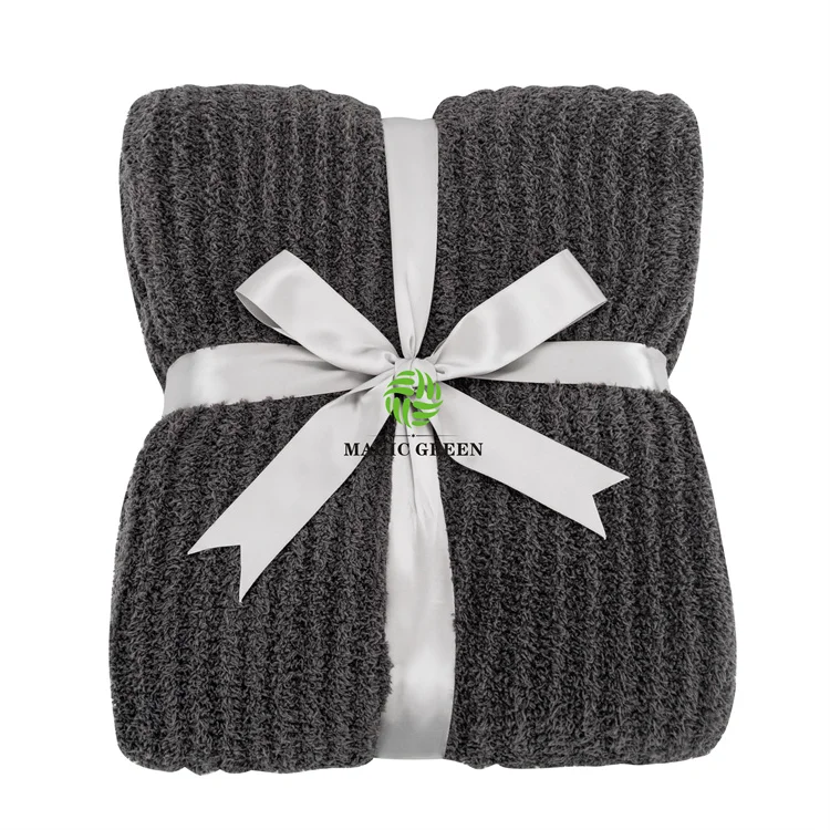 Волшебное зеленое облако с нулевым дефектом пушистое большое зимнее 100% Полиэстеровая полоса уютное ультра мягкое трикотажное одеяло из