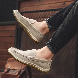 Spring Men's Luxurious Shoes Leather Breathable Waterproof Upper Lightweight Casual Shoes Wedding Formal Occasion Slip-on Shoes