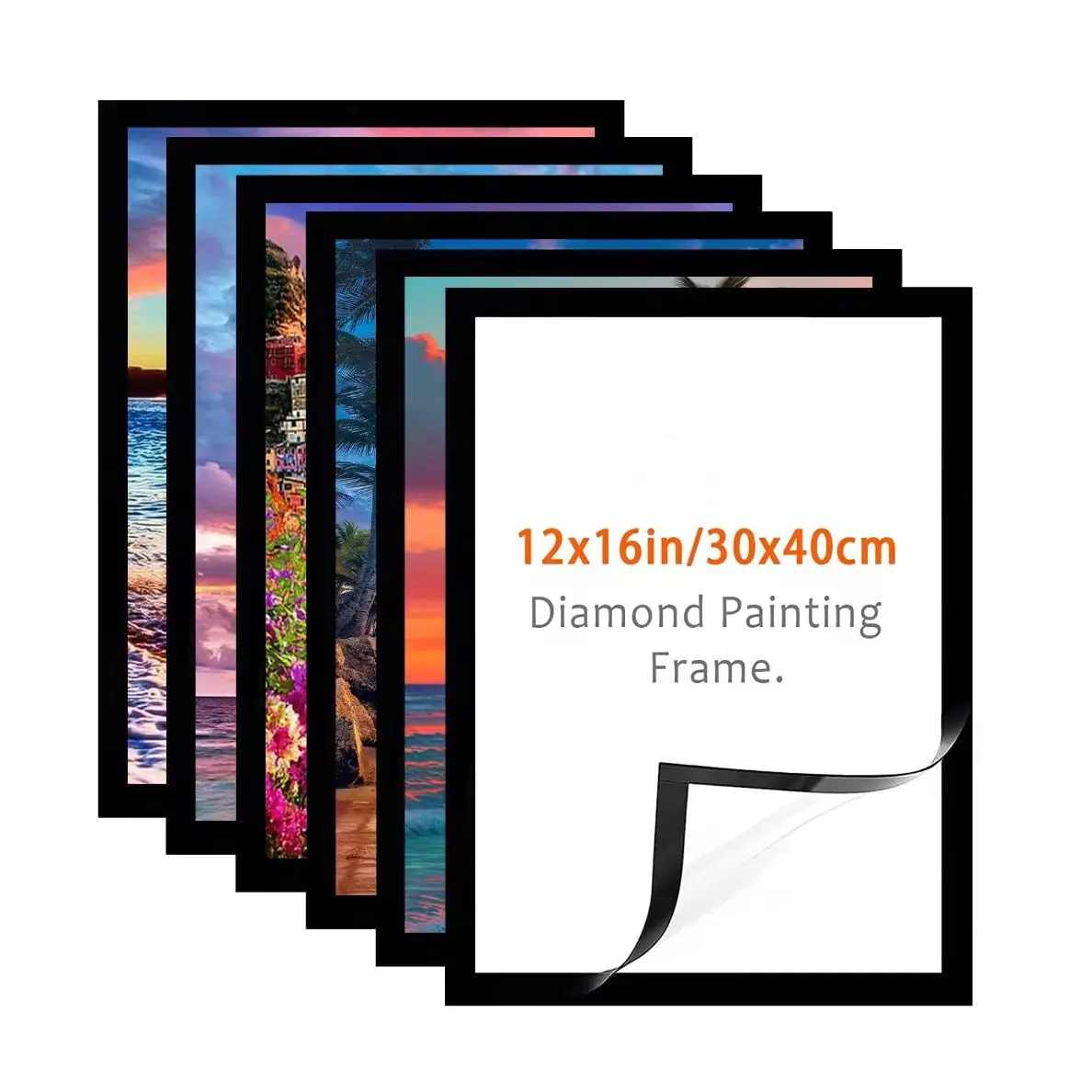 Diamond Painting Frames 30x40 cm - Diamond Art Frame 12x16 inch Suitable for 10x14inch Picture, Diamond Paintings Frames Magnetic Self-Adhesive