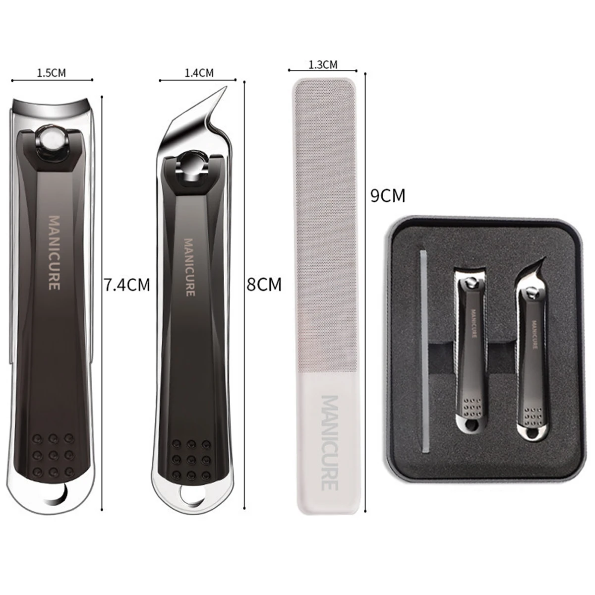 Good Quality Portable Nail Cutter Professional Manicure Tool sharp Nail Clipper Set