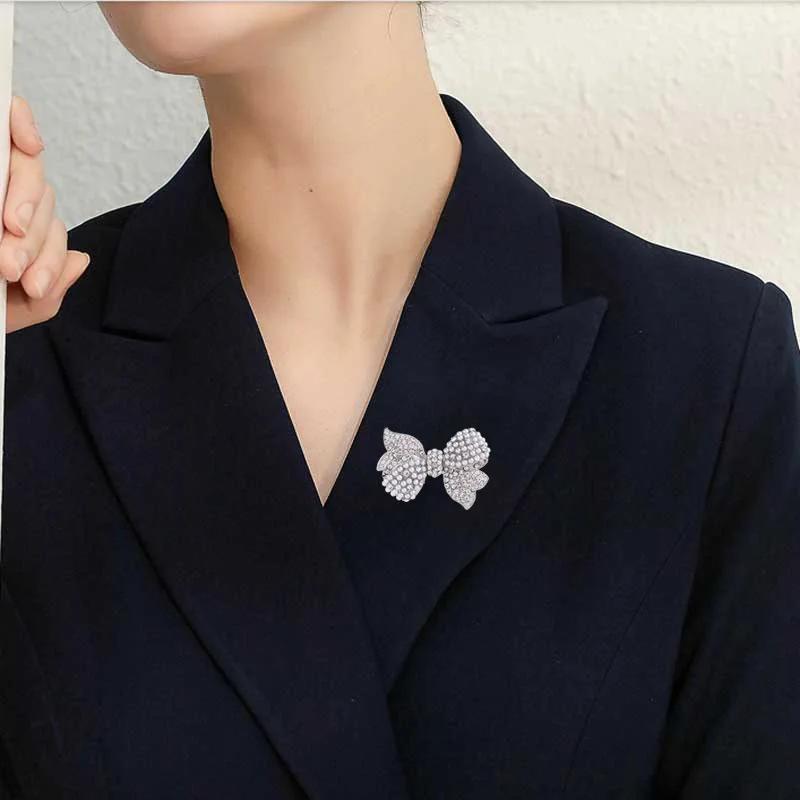 Broche Noeud De Chemise Pour Femme Perle Noeud Brooch Bowknot
