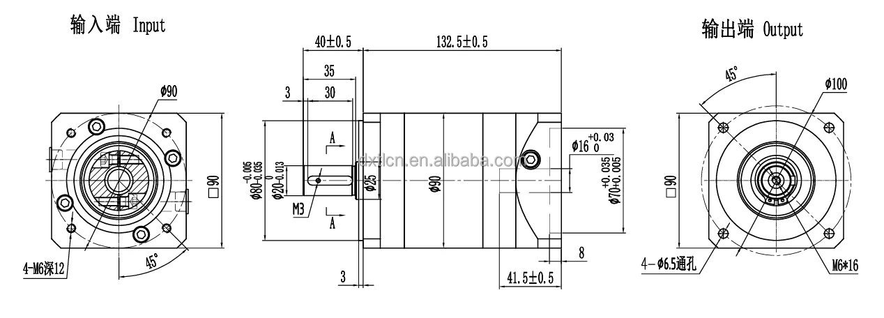 DXTL High Torque Precision 90 Series Planetary Gearbox Reducer Gearboxes Use for Servo Motor Automatic Industry Equipment manufacture