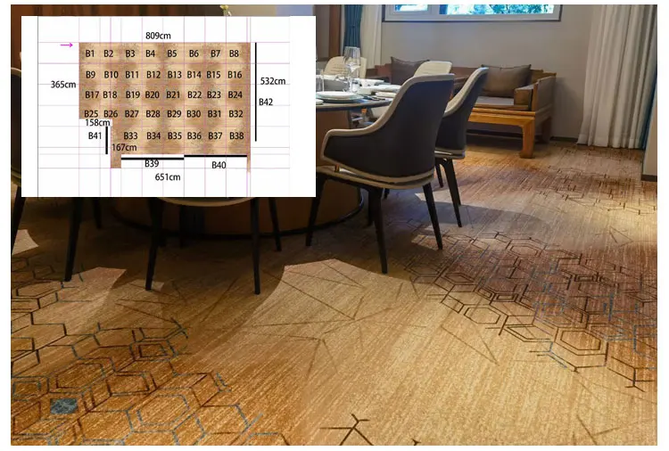 Modular High Density Nylon Fireproof Commercial Carpet Tiles