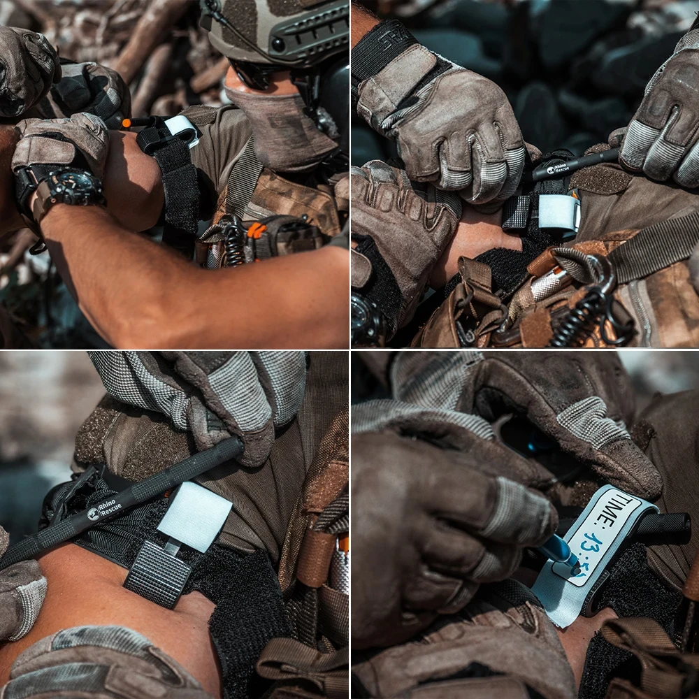 使い捨て戦術止血帯ロッド医療用CAT止血帯Rhino Rescue（金属製