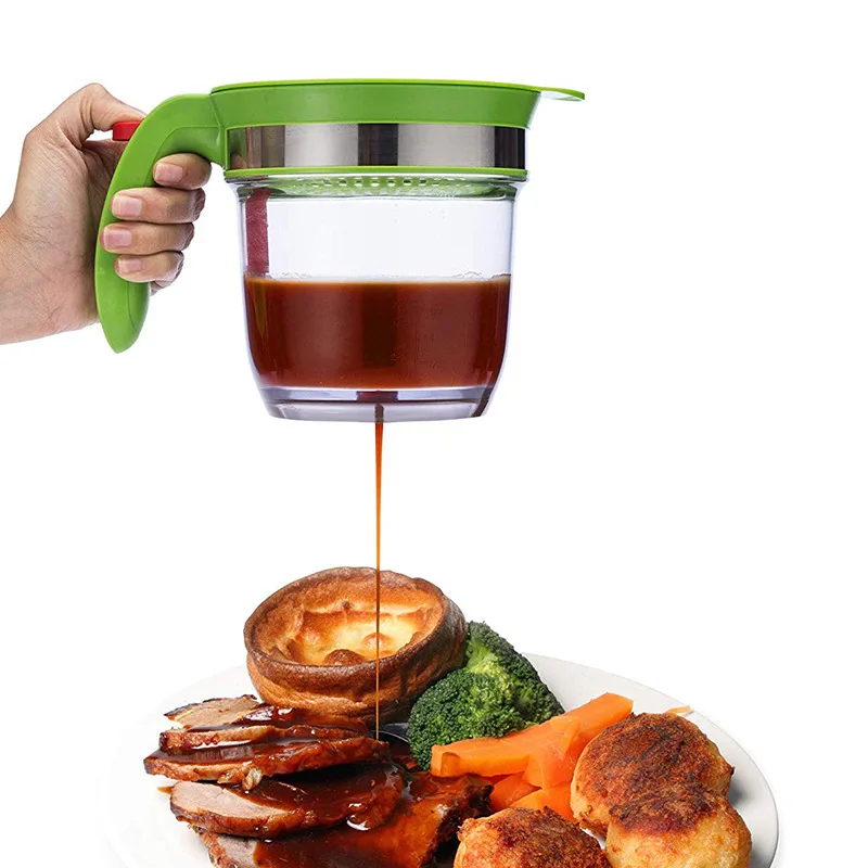 Newinhome 4 Cups Gravy Fat Separator Plastic Cooking Gravy Food Oil Dispenser Fat Strainer image 13