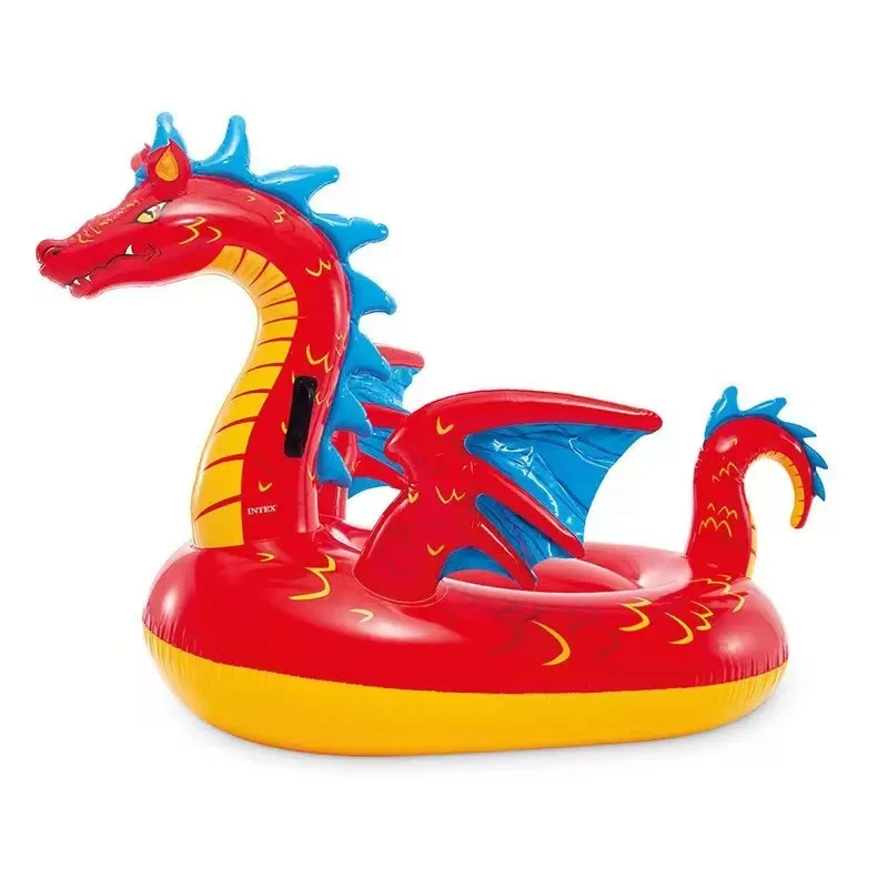 Factory Original Children's Eco-Friendly Pool Water Inflatable Animal Ride Adult Play Fire-breathing Dragon Floating Rows