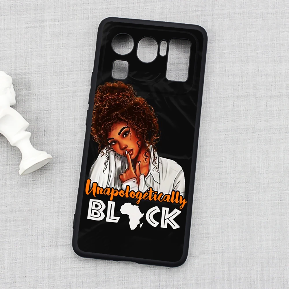Cartoon paint black girls Soft  Mobile Phone Case For Xiaomi 11 Pro