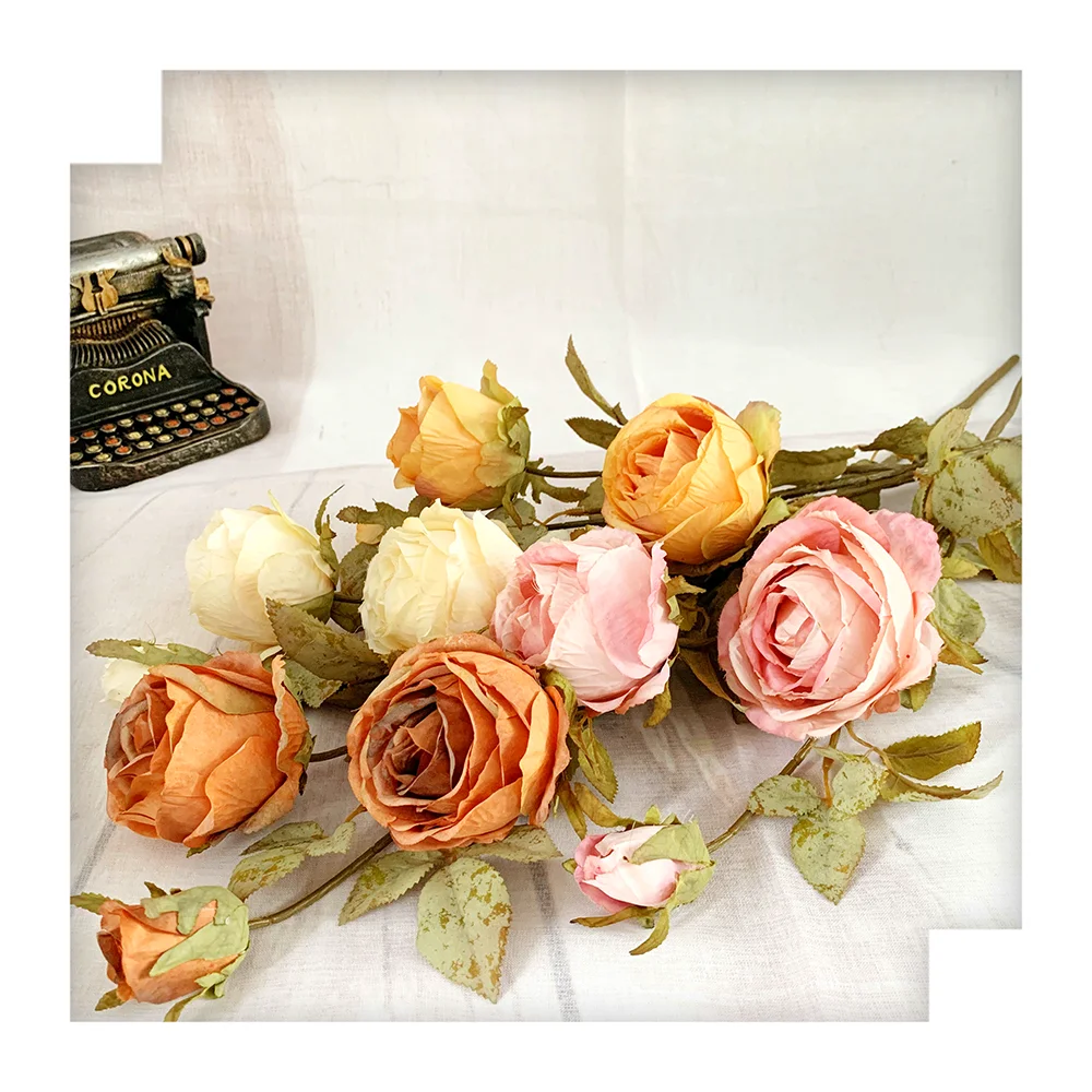 Hot Sale China Wholesale Artificial Rose Manufacturer Silk Diy Leaves ...