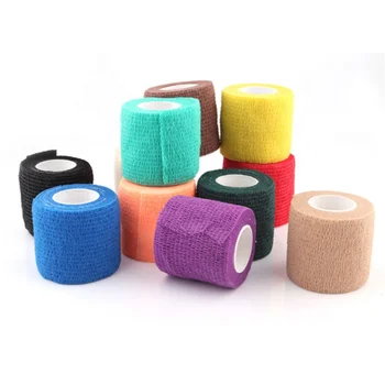 Colored Tensoplast Cotton Medical Compression Top Fabric High Crepe Adhesive Vet Wrap Cohesive Elastic Bandage