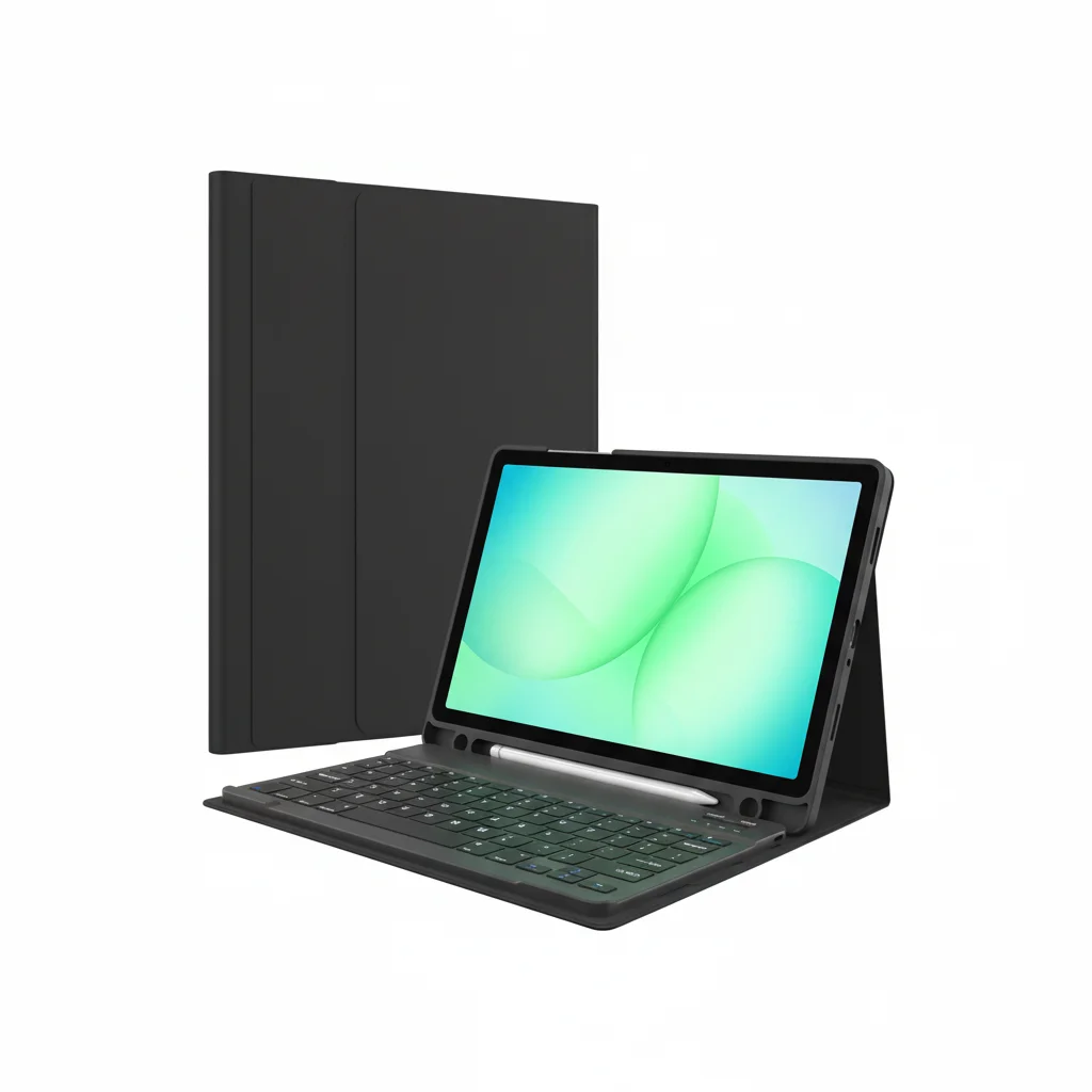 for Samsung Tab A11 Plus Tablet Case with Detachable Keyboard Folio Cover with Pencil Holder Case Combo