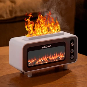 Original 200ml Mini Flame LED Air Humidifier Silent Noise USB/Electric Perfume Aroma Diffuser for Household Car 3D Flame