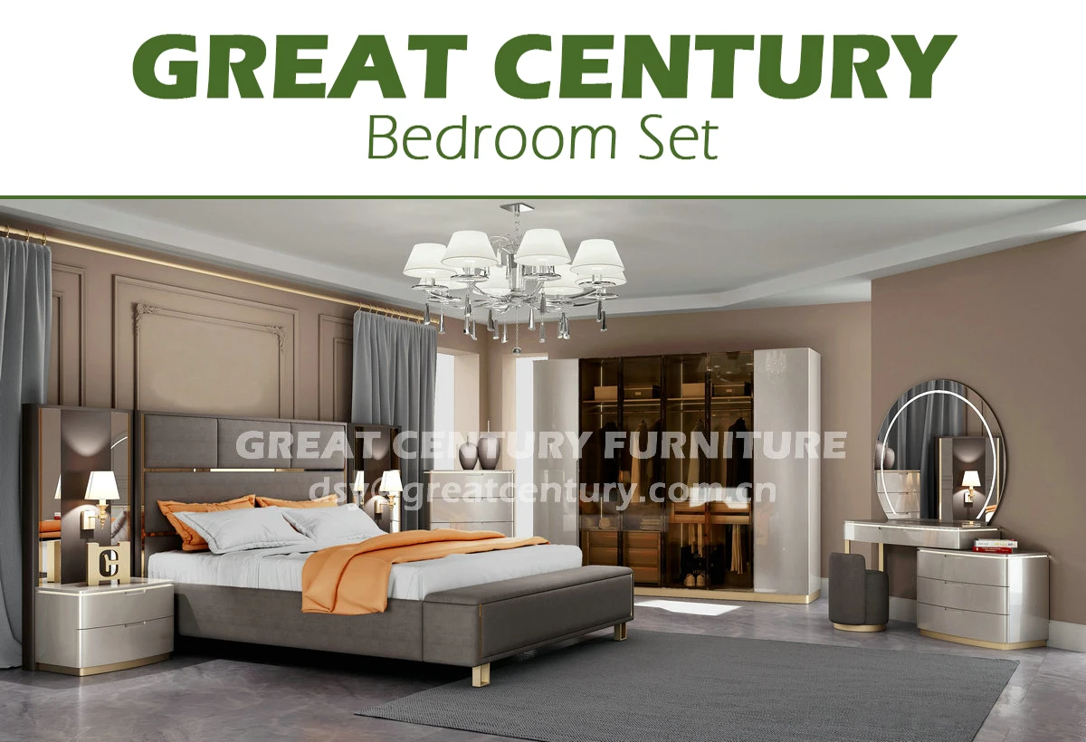 Gc Furniture Gbr6603 Bed Master Bedroom Set High Gloss Paint Mdf