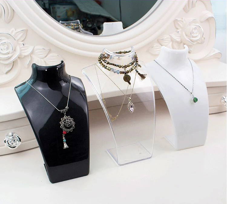 Jewellery Black Clear Jewelry Bust Display Holder Stand Pendant Bust