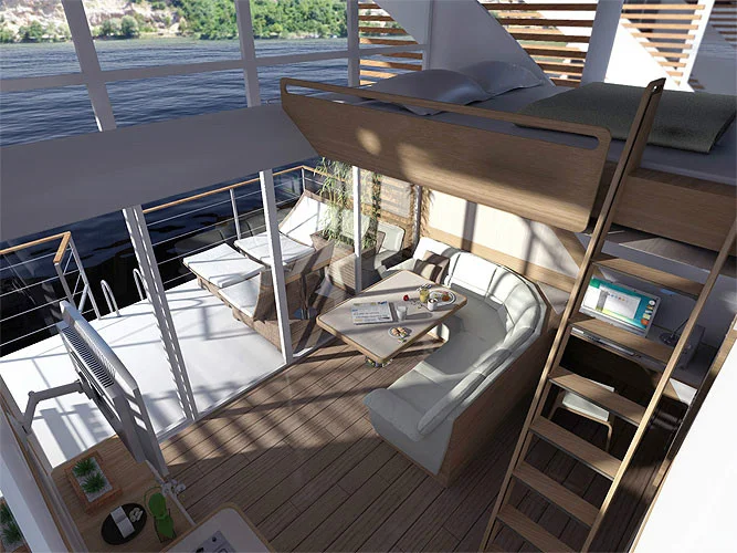 Floating Container Lofts Modern Luxury Modular Portable Floating Container House Prefab Floating ...