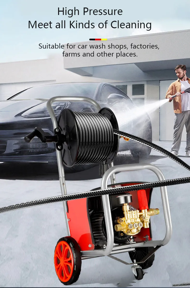 High Quality Motor Regulating Pressure Hose Coil 2.5kw Portable Car