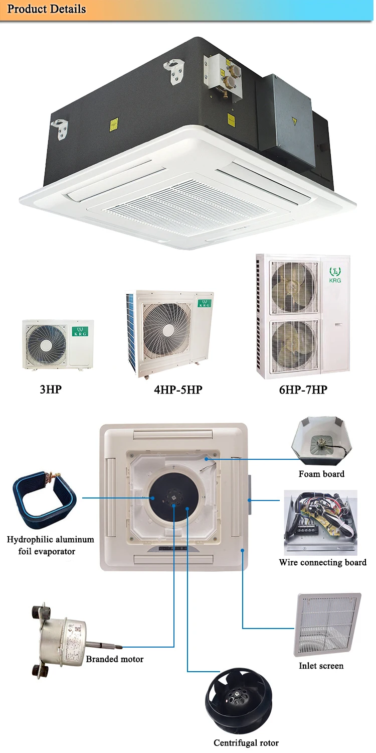 36000 Btu Central Air Conditioner 3 Ton 4 Hp Ceiling Cassette Cool Only ...