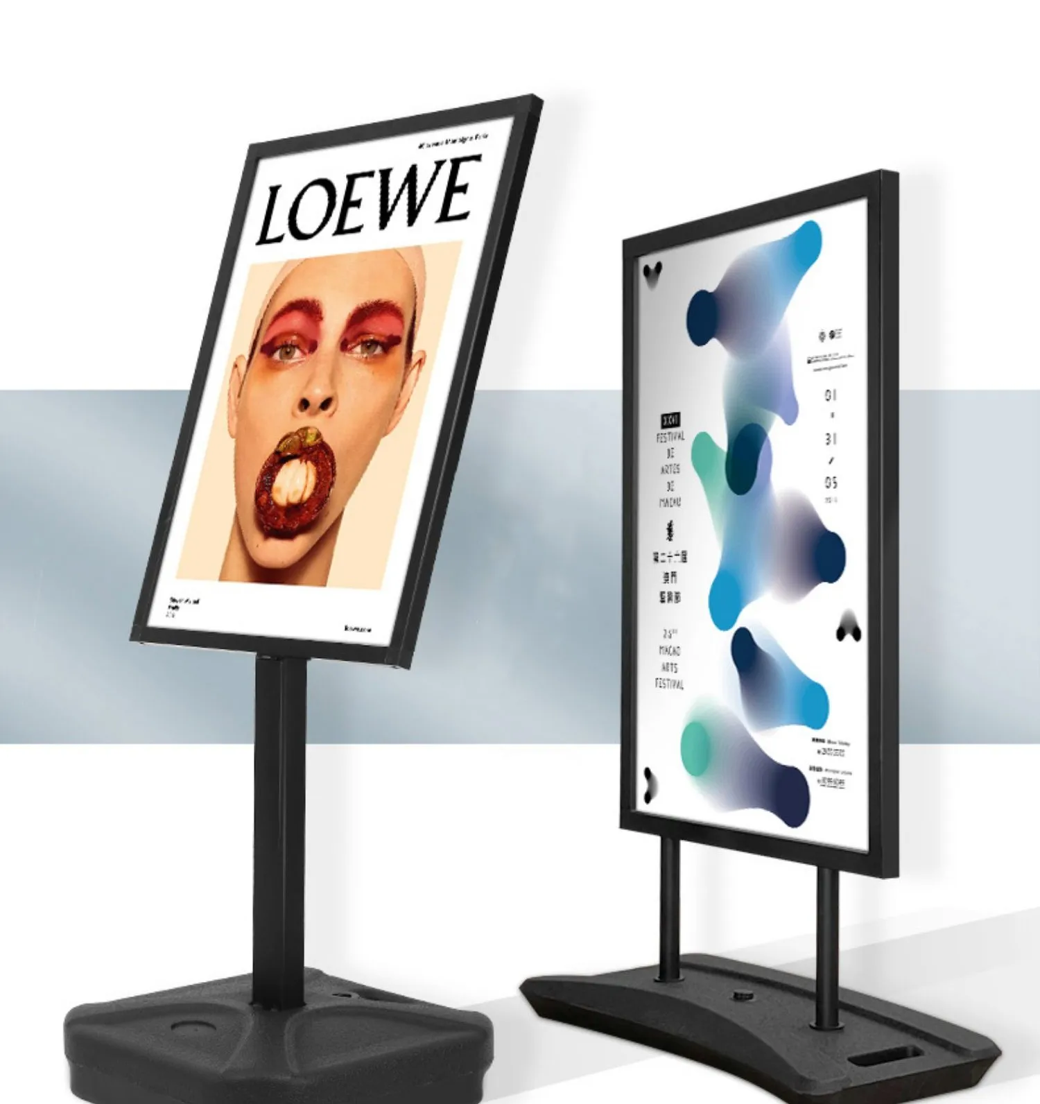 Double sided aluminum water base poster stand wholesale trade cheap weighted pavement signs with waterbase wholesale