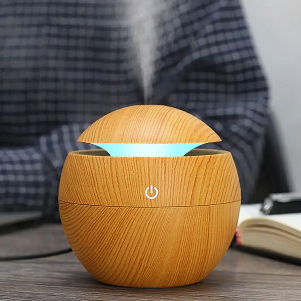 130ML Desktop Wood Grain Usb Filter Kid Ultrasonic Cool Mist Mini Humidifier