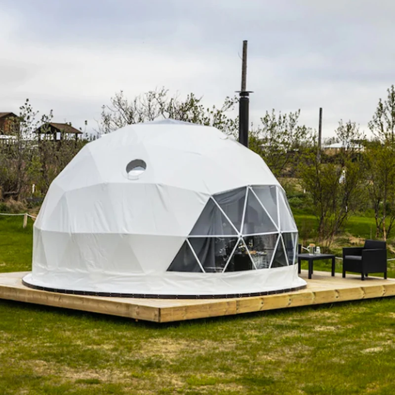 Diameter 6M Transparent Igloo Glamping Tent Luxury Resort Dome Tent