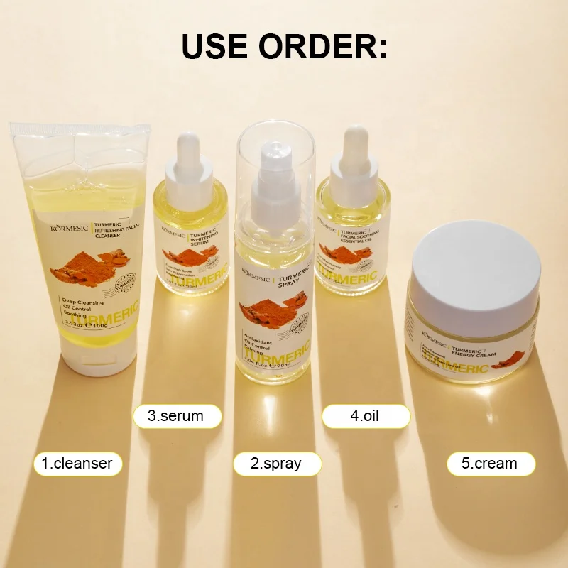 KORMESIC Organic Facial Turmeric Skin Care Set - Anti-aging