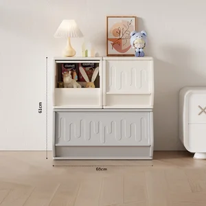 Modern Plastic Safe Kids Furniture Set Eco-Friendly Durable Bookcase Locker Toy Storage Cabinet Desk for Bedroom Living Room