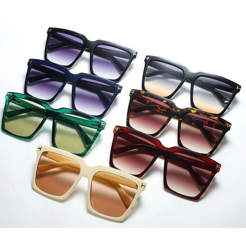 Women Sunglasses Fashion Design Plastic Big Frame Men Vintage Sun ...