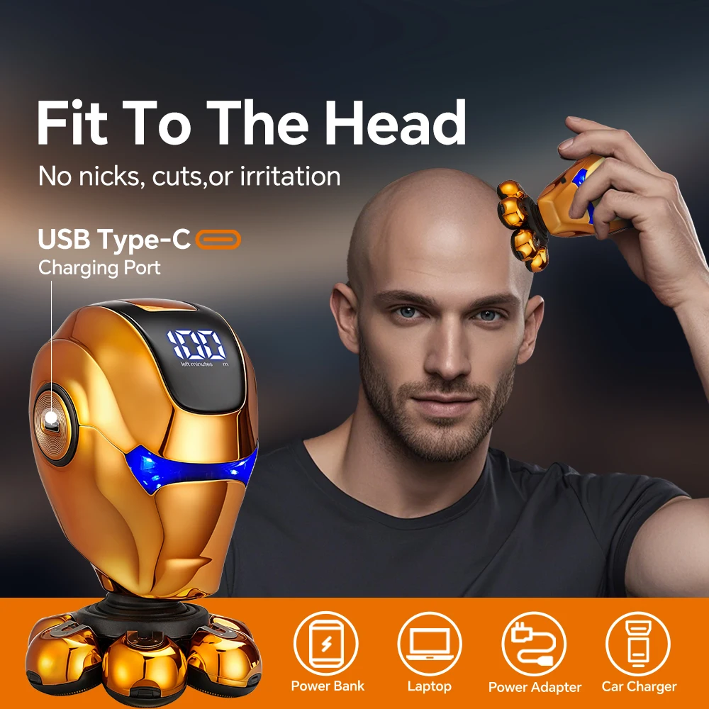 Rechargeable Seven Blade Electric Shaver Set USB Powered Bald Hair Clipper Razor Trimmer for Beards for Household and RV Use details