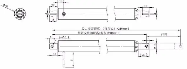 New TA-01-30 Pen Type 600mm 12/24VDC Electric Push Rod Linear Actuator with Engine & Bearing Alloy Steel IP65 Protection - Image 4