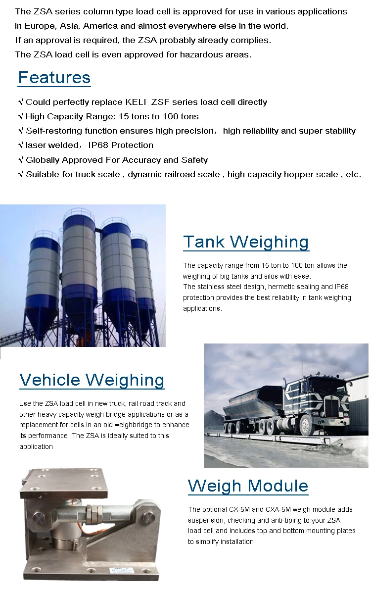Truck Scale Load Cell - Digital Column Compression Sensor