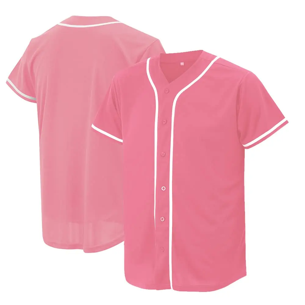 Plain pink hot sale baseball jersey