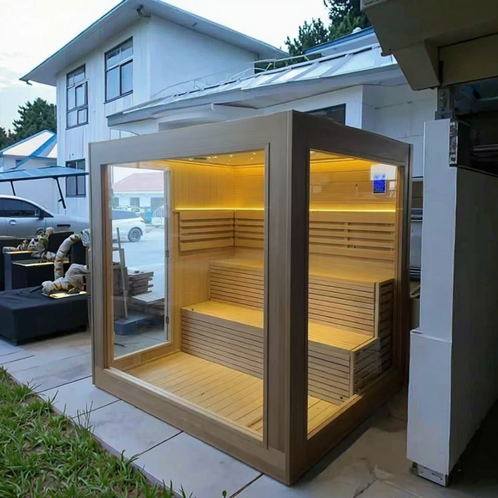Multifunctional Sauna Trailer Outdoor Use Smart Home Saunas for  2 3 4 Person Use Steam Room Dry Portable Sauna