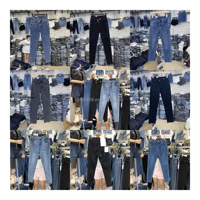 2024 Spring and autumn new high-waisted jeans women's denim pencil pants elastic pencil jeans