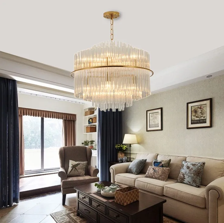 Оптовая продажа, простая стильная гостиничная столовая, большая Подвесная лампа, Современная хрустальная люстра