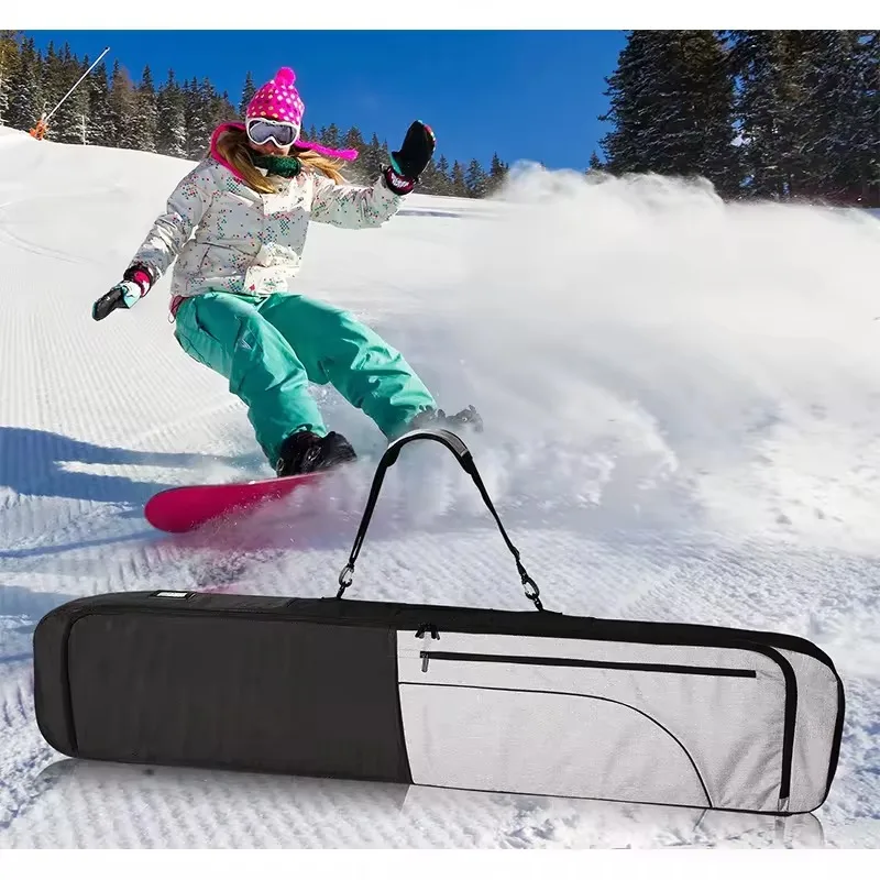 Sac De Transport Ski Rembourré Imperméable - 185x33 Cm, Polyester, Avec Poignée, Pour Skis Et Bâtons