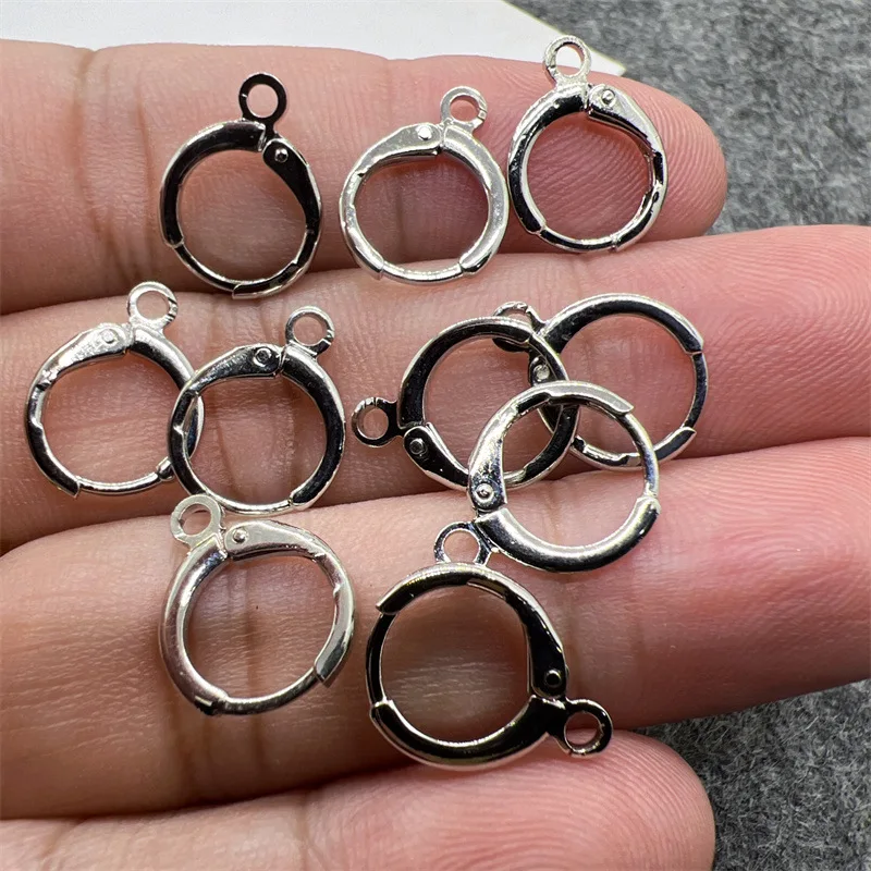 UNICRAFTALE 50pcs 304 RVS Oorbel Haken Oor Draad 0.8mm Pin Oorbel Haak met lus voor Dangle Oorbel Maken 17x17.5x2.5mm, Gat 2mm