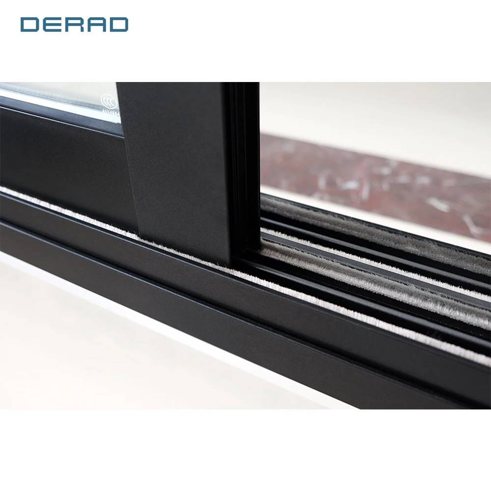 Sliding door aluminium profile with customized sizes black white grey commercial restaurant balcony door details