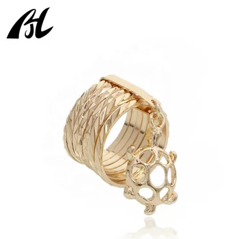 Oro laminado rings Wholesale cheap 18K gold-plated ring jewelry animal turtle shape women's ring