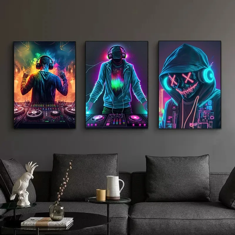Modern Bar Club Room Home Decor Neon Design Music Cool DJ